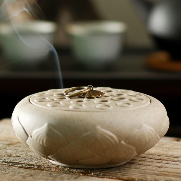 purple sand lotus ceramic plate burner for sandalwood incense 6