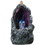 resin backflow incense burner crystal cave led light incense burner 3