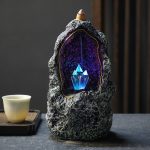 resin backflow incense burner crystal cave led light incense burner 5