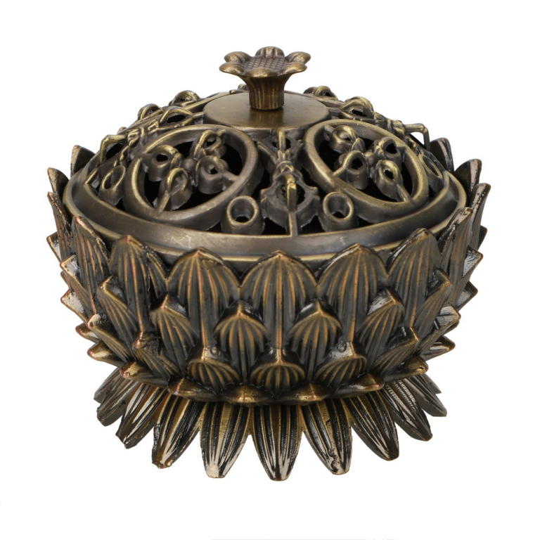 Red Copper Lotus Incense Burner