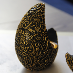 Resin Golden Crescent Moon Incense Burner 3