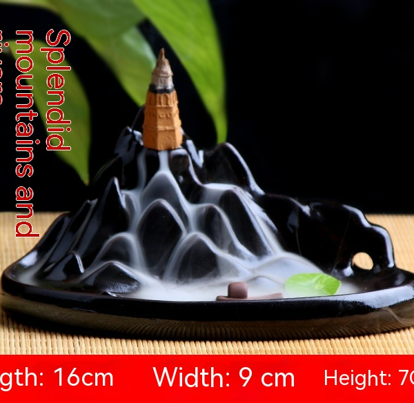 River and Mountain Backflow Incense Burner 2